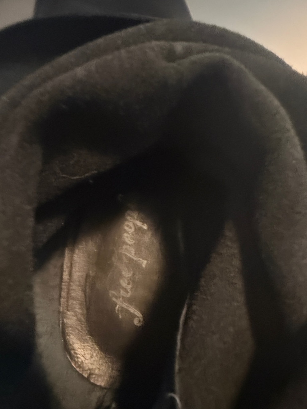 Free People Black Leather Ankle Boots with Stacked Heel - Picture 5 of 6